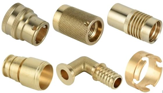 El trabajar a máquina de cobre amarillo de encargo de torneado del CNC de la precisión de cobre amarillo de las piezas del CNC del hardware endurece